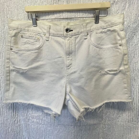 Rag & Bone White Mid Rise Cut-Off Martini Boy Denim Jean Short Size 32 NWT - Picture 1 of 7